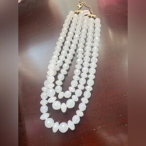 Elegant White Beaded Necklace